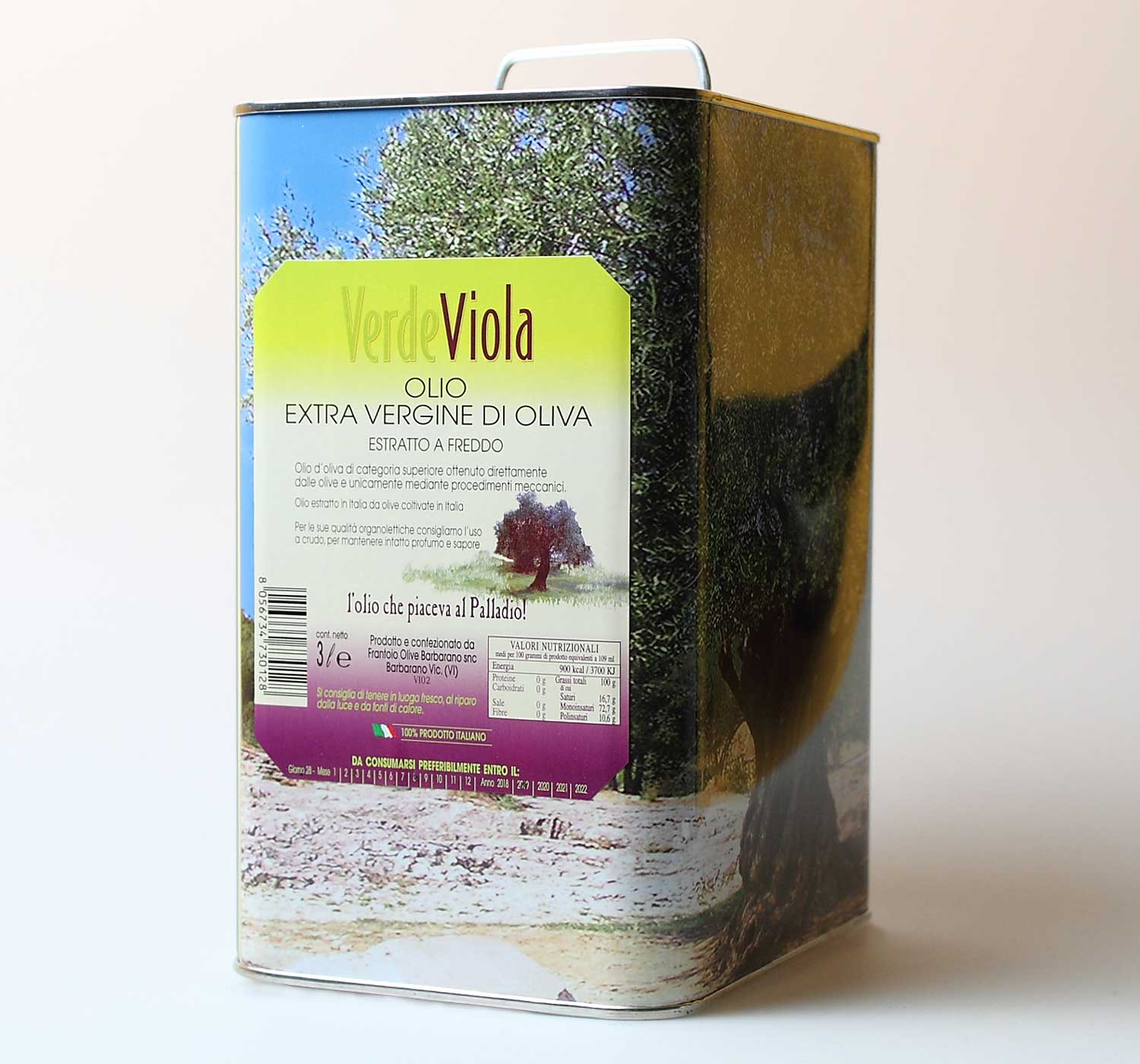 EVO Verde Viola lattina 3l – Frantoio Olive Barbarano